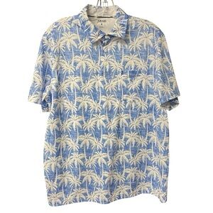 IZOD Saltwater Beach Performance Polo Men’s Size M Light Blue White Tropical SPF